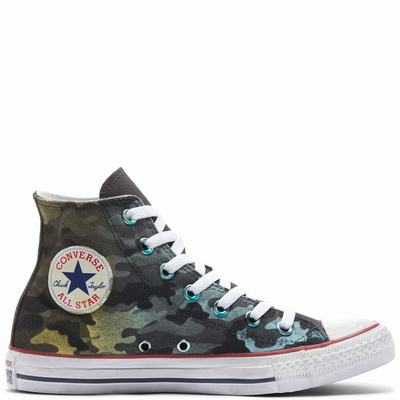 Converse Camo Chuck Taylor All Star - Naisten Matalavartiset Tennarit - Laivastonsininen Vihreä Camo